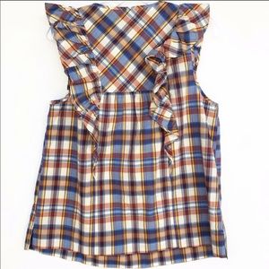 J. Crew Tops - J Crew Vintage Plaid Ruffle Top- 8T J. Crew Tops - J Crew Vintage Plaid Ruffle Top- 8T